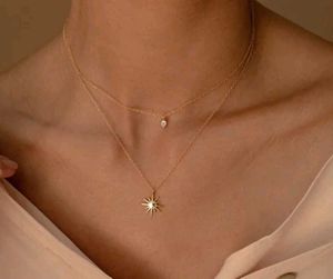 Anti Tarnish Layered Starburst Crystal Necklace