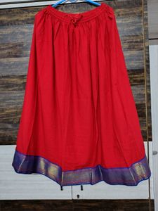 Authentic South Indian Zari Red Skirt