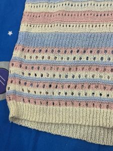 Crocheted Striped Off-Shoulder Top