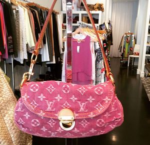 Vintage Pink Louis Vuitton Denim Pleaty