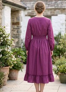 Elegant Purple Ruffle Dress