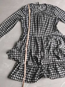 Black &amp; White Gingham Dress cotton frock