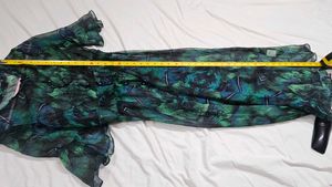 Sheer Green Print Maxi Dress