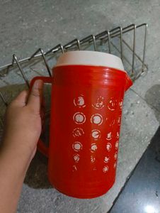 Vintage Red Plastic Pitcher