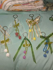 Handmade Beaded Crochet Keychain Charms (Set of 1)