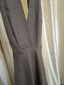 Elegant Brown Halter Neck Dress