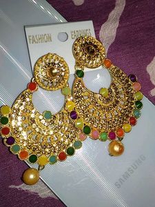 Designer Multicolor Jhumka Earrings