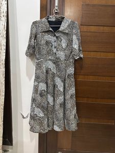 Tiger Print Mid-Length Dress