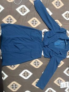 Chic Blue Blazer &amp; Skirt Set