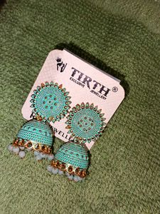 Turquoise Jhumka Earrings