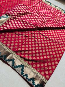 Elegant Red &amp; Gold Banarasi Silk Saree