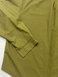 Olive Green Collared Button-Up Shirt