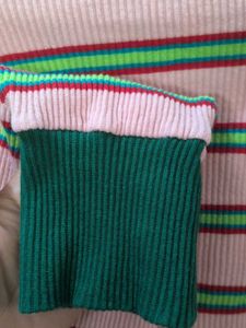 Pink Striped Long Sleeve Sweater