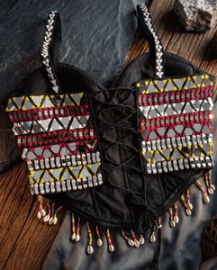 Boho Mirror Work Festival Crop Top