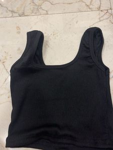 Black Ribbed Tank Top