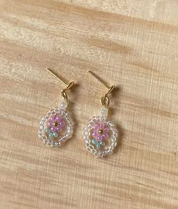 Handmade Beaded Flower Earrings