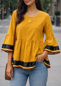 Mustard Yellow Flared Kurta with Ribbon Detail