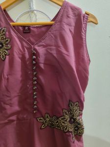 Elegant Onion Pink Ethnic Gown with Embellishments