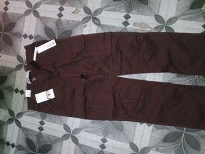 Zara Cargo Pants - Burgundy