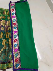 Beautiful Brocade Lehenga Skirt with dupatta.