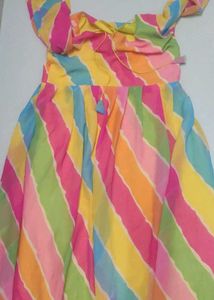 Vibrant Striped Anarkali Suit Set