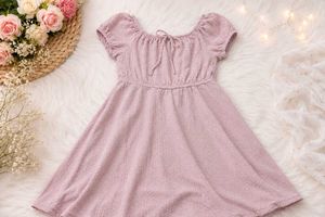 Sweetheart Neckline Puff Sleeve Pink Dress👗🩷