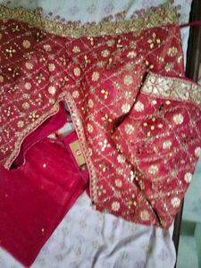 Stunning Red &amp; Yellow Lehenga Choli
