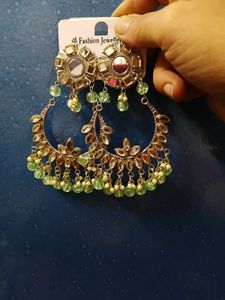 Designer Jhumka Earrings with Mirror Work