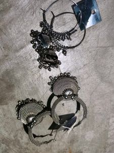 Oxidized Jhumka Earrings