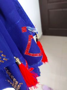 Totally New Royal Blue Saree Wid Blouse