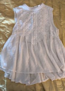 Elegant White Embroidered Blouse