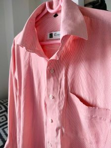 Men's/Women's Pink Striped Dress Shirt