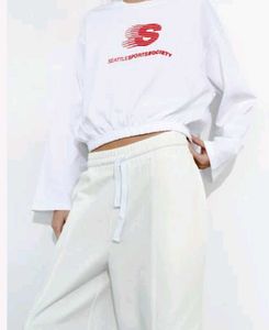 White 'Seattle' Long Sleeve Top from Zara.