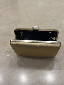 Gold Evening Clutch with Jewel Detail