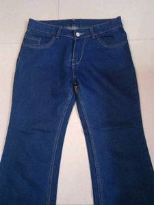 Flared Blue Denim Jeans