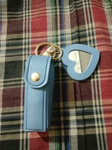 Blue Heart Keychain Holder