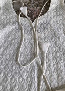 Elegant White Chikankari Kurta Set