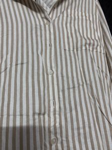 Striped Button-Down Shirt Dress