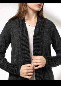 fusion Women Knitted Open-Front Shrug/ sweater