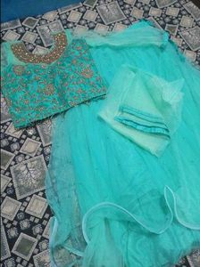 Stunning Teal Embroidered Gown