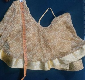 Elegant Gold Print Cape Top