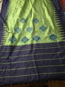 Green & Navy Blue Saree