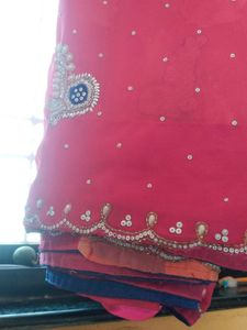 Beautiful Pink Embroidered Saree
