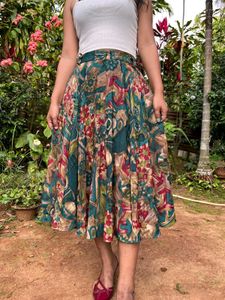 Bohemian Print Midi Skirt