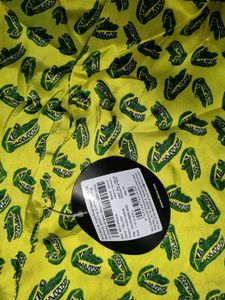Clovia Women's Satin Crocodile Print Button Down