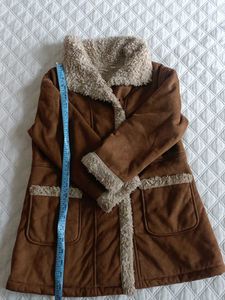 Brown Faux Suede Sherpa Lined Jacket