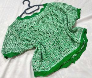 🎁Boho Green Cropped Cardigan I