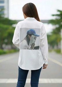 White Graphic Print Shirt women's