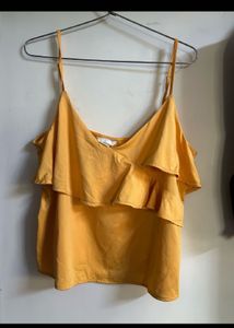 Mustard Ruffle Layered Cami Top