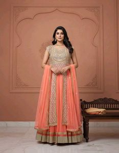 Elegant Peach gown L size